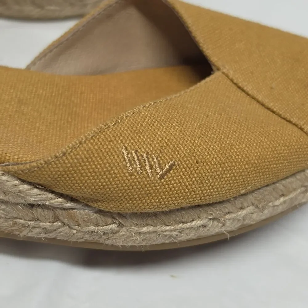VISCATA Barcelona Women's Pubol Mustard Yellow Canvas Espadrille Wedges Sz US 8